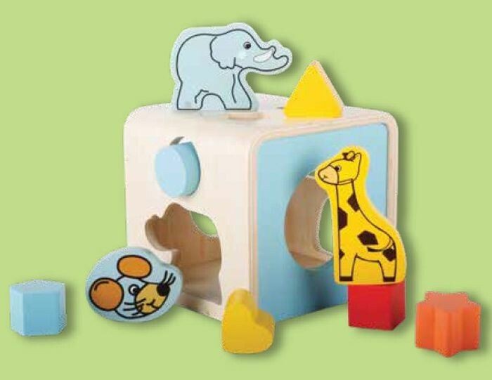 Spielmaus Holz SMH Steckbox Wildtiere, 9 Teile